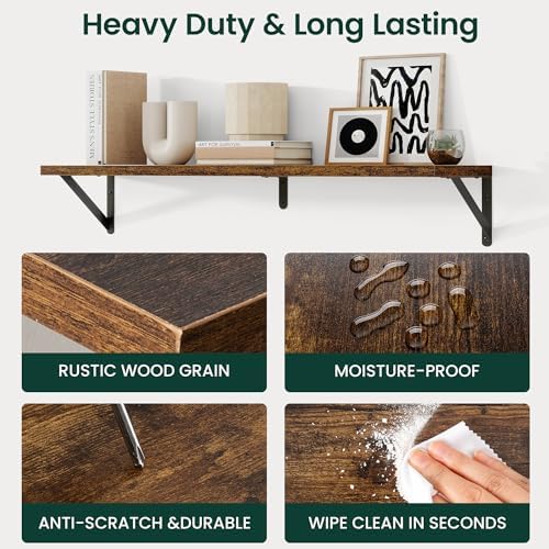 Floating Shelves, 8 Inch Deep Rustic Book Shelf - Image 5