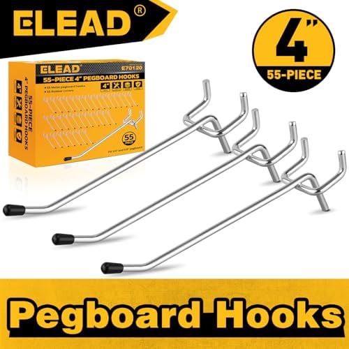 ELEAD 55-Piece 4 Inch Pegboard Hooks, Heavy Duty Peg Board Organizer Accessories - Image 7