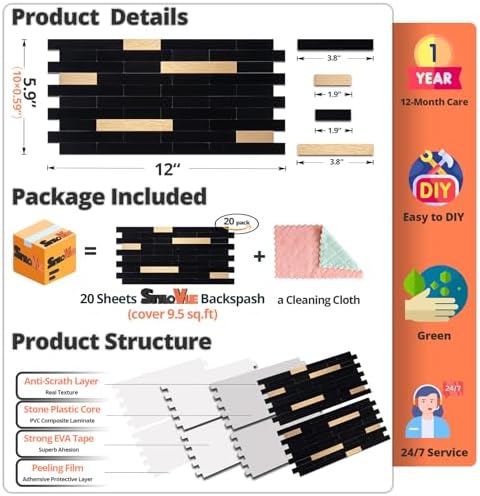 StyloVue 20 Sheets Peel and Stick Tile Backsplash - Image 5
