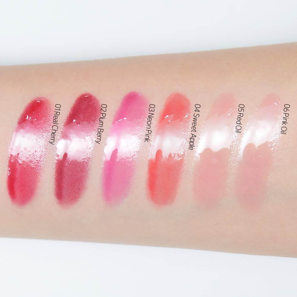 ETUDE Dear Darling Oil Tint #1 Real Cherry 4.2g | High Moisturizing and Strong Hydrating Lip Oil/Lip Gloss | Smooth and Moist Lips | Non-Sticky Lip Oil Tint For Dry Lips | K-beauty