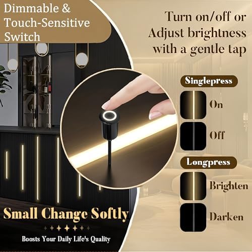 6-Lights LED Recessed Lighting Wall Panel Lights, Self-Adhesive Wood Slat Wall - Image 5