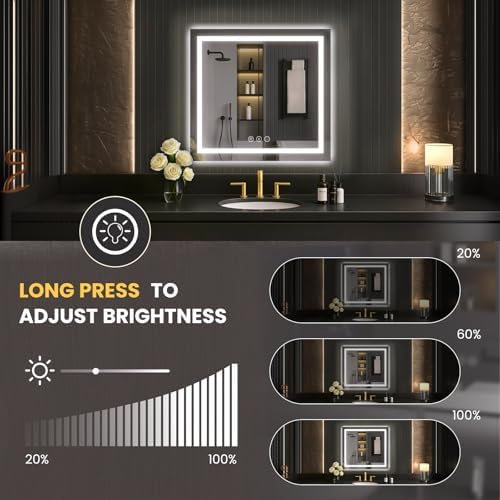 LOAAO 30"X30" LED Bathroom Mirror - Image 3