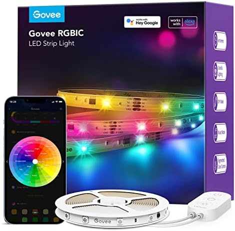 Govee 32.8ft RGBIC LED Strip Lights, Work by Unknown