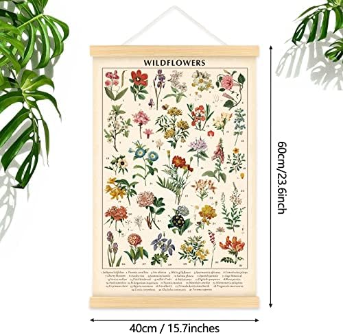 Wildflower Botanical Chart Poster, Vintage Floral Wall Art, 15.7 x 23.6 in - Image 2