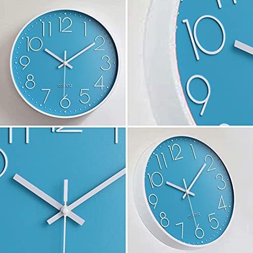 Lake Blue Vintage Style Non-Ticking Wall Clock, Battery Operated Quartz Analog - Image 3