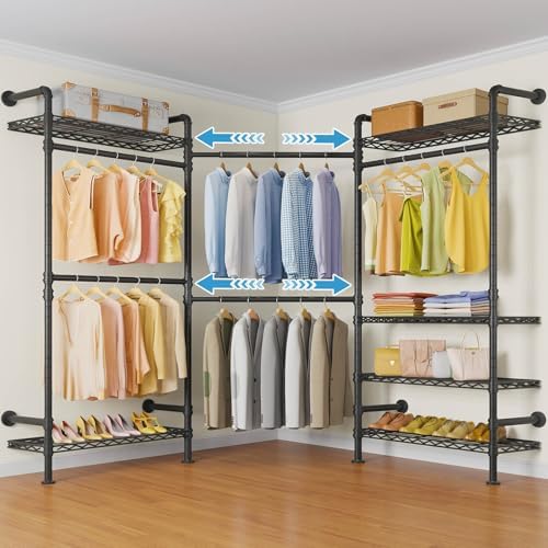 Timate L3 L Shape Garment Rack Heavy Duty Clothes Rack by SturdyWallMountedClothesRack