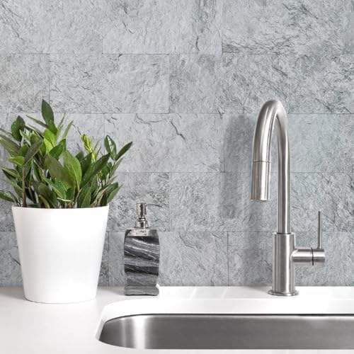 AULIGET 20-Piece Light Slate Peel and Stick Backsplash Wall Tiles, Laundry Room - Image 4