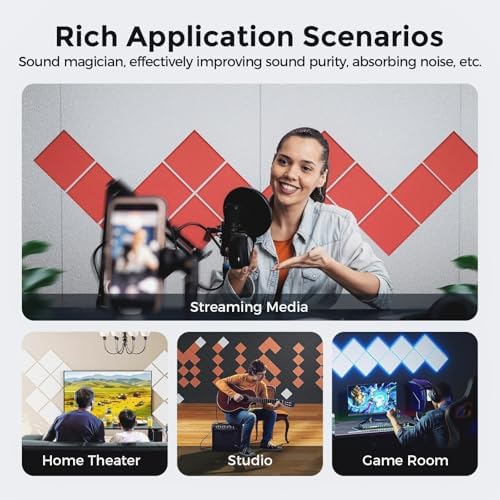 12 Pack Self-Adhesive Acoustic Panels, 2nd Generation Sound Absorbing Panel - Image 6