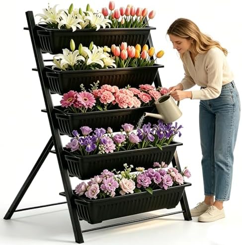 4FT Vertical Garden Bed, 5 Tiers Vertical Raised Garden Planter, 23.5 * 25.4 * by Procands
