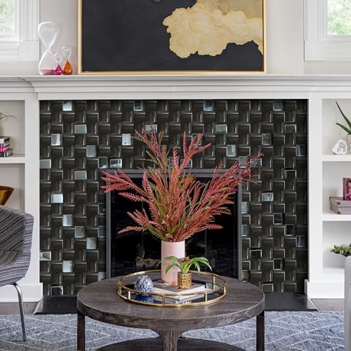 5 Sheets Black Tiles Metal Mosaic Wall Backsplash Tile 3D Wall Panels - Image 6