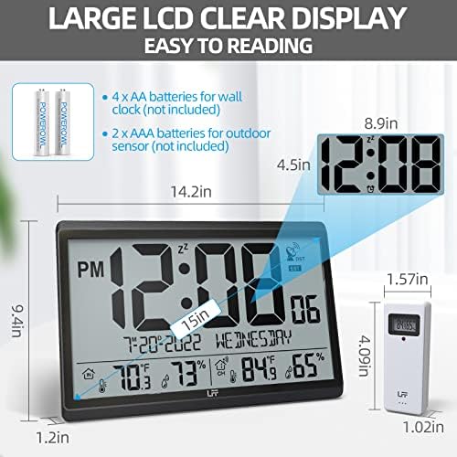 LFF Atomic Clock/Never Needs Setting, Battery Operated, Atomic Wall Clock - Image 4