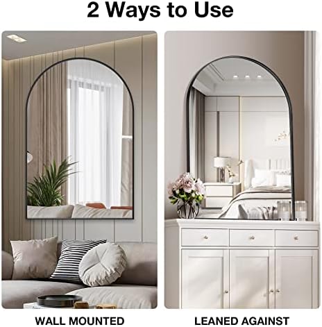 Brightify Arched Mirror, 30 x 40 Inch Black Arch Mirror - Image 6
