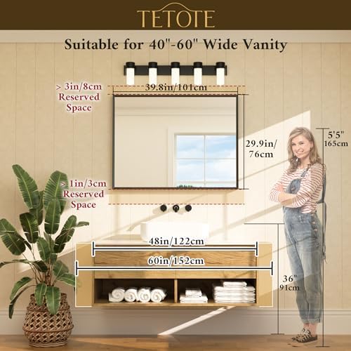 TETOTE Brushed Nickel Bathroom Mirror - Image 6