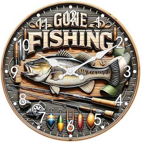 Rustic Wood Fish Wall Clock for Bedroom 14 Inch by Constantplanet%E6%97%97%E8%88%B0%E5%BA%97