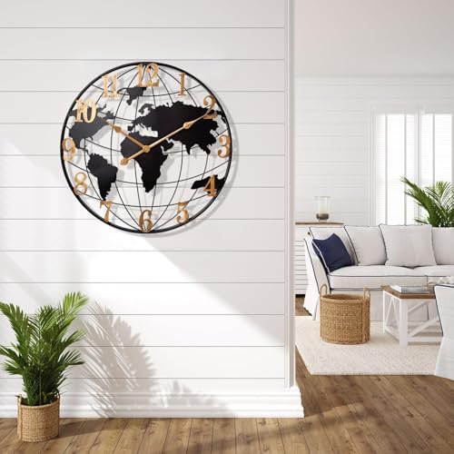 Large Decorative World Map Wall Clock - Image 5