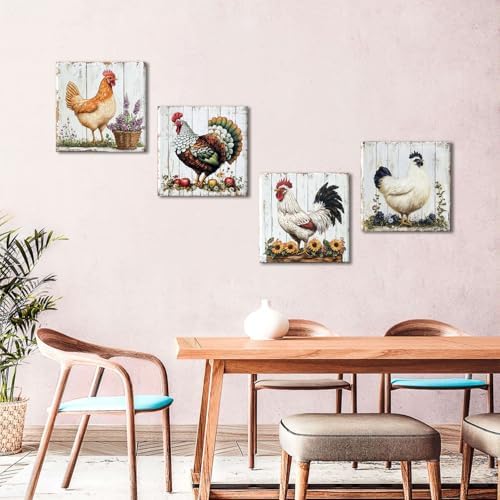 Chicken Rooster Wall Art Farmhouse Pictures Wall Decor - Image 3