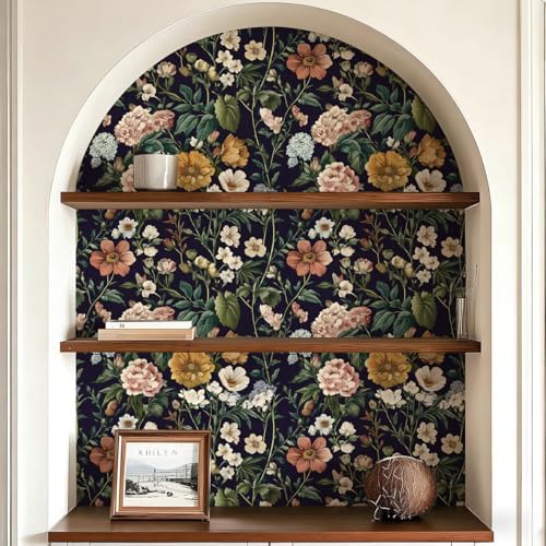 Livebor Floral Peel and Stick Wallpaper Floral Contact Paper 16.9"x196.8" - Image 6