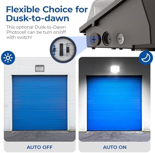 CINOTON 120W LED Wall Pack Light, 3CCT 16800LM, Dusk to Dawn Sensor, 1 Pack - Image 2