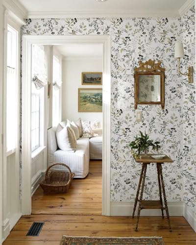 Heroad Green Leaf Wallpaper Peel and Stick Vintage Botanical Floral Contact - Image 4