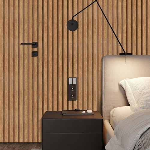Arthome 17''x120'' Wood Slat Wallpaper, Peel and Stick Self Adhesive Wood - Image 4