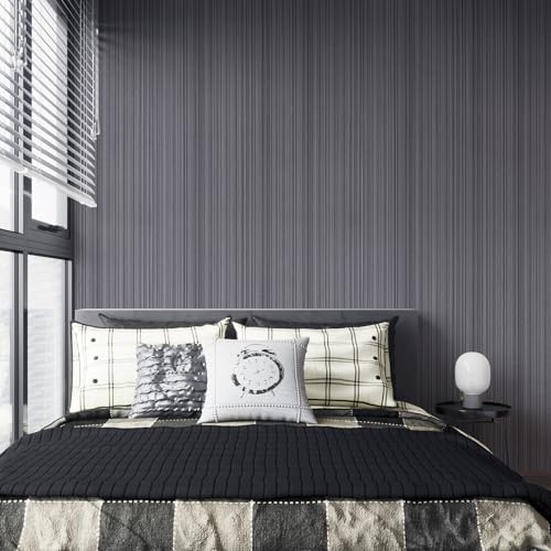 CAX Dark Grey Grasscloth Peel and Stick Wallpaper Texture Contact Paper - Image 4