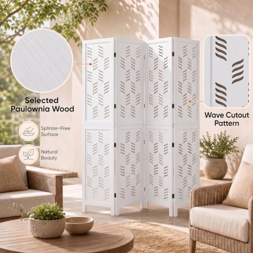 GIANTEX 4 Panel Folding Room Divider, Wood Privacy Screen - Image 5