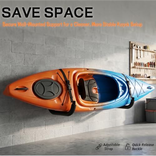 Kayak Storage Rack, Heavy Duty Wall Mount Kayak Hanger - Image 5