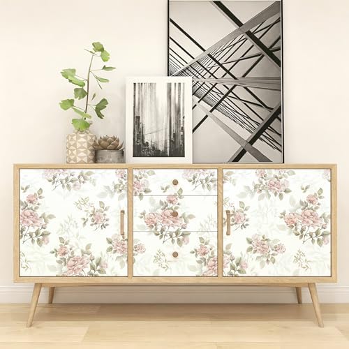 Floral Peel and Stick Wallpaper Pink Rose Wallpaper 16.9in×118in - Image 5