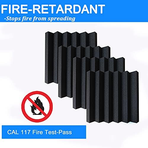 24 Pack Acoustic Foam Panels, Offices Walls Ceiling（12 Blue+12 Black） - Image 5