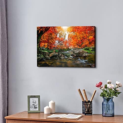 Nature Mountain Waterfall Canvas Wall Art Modern Scenic Framed Artwork Home - Image 4