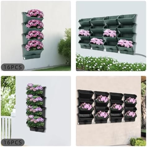 16 Pack Hanging Vertical Wall Planter, Vertical Garden Planter - Image 6