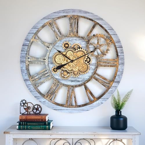 ImprovingLife The Gears Clock 36'' Inch Real Moving Gear Wall Clock Vintage - Image 4