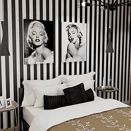 Black and White Striped Peel and Stick Wallpaper Self-Adhesive Removable - Image 4