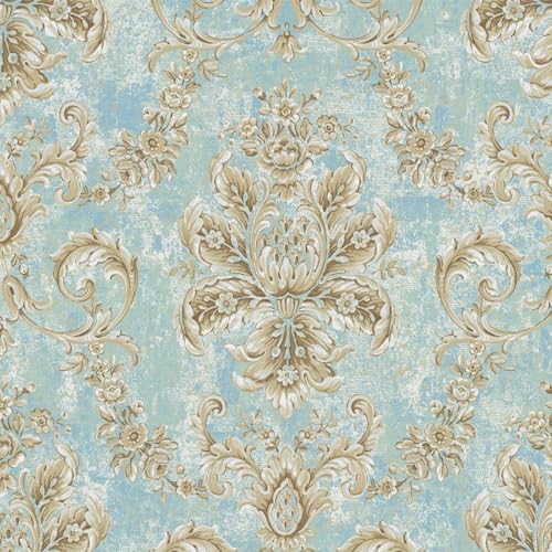 Vintage French Peel and Stick Floral Wallpaper 17.3" x 236" Self Adhesive by Unknown