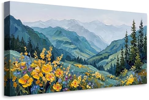 Anolyfi Mountain Landscape Canvas Wall Artfor Bedroom 40"x20" - Image 2