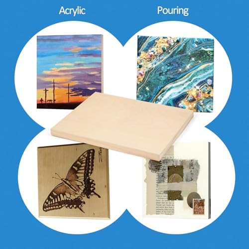 Falling in Art 4 Pack 5x5’’ Unfinished Birch Wood Panels Kit - Image 3