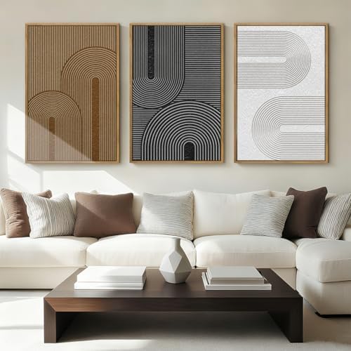 BINCUE Abstract Neutral Canvas Paintings Modern Artwork - Image 2