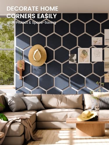 Fluxynara 8-Pack Hexagon Felt Bulletin Board Tiles, Carbon Blue-1 - Image 4