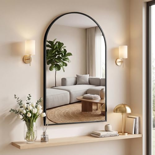 OLIXIS 26x38 Inch Arched Black Bathroom Mirrors by OLIXIS