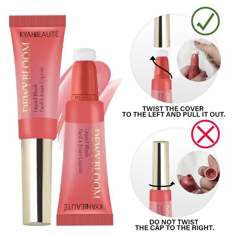 Blush Beauty Wand, Liquid Face Blush Contour Wand with Cushion Applicator, Smooth Cream Blush Wand Natural Matte Finish, Lightweight Blendable Blush Stick Makeup for Cheek,103 Cool Pink