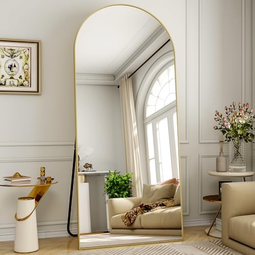 HARRITPURE Full Body Mirror 180 x 66 cm, Curved Standing Mirror by HARRITPUREHome