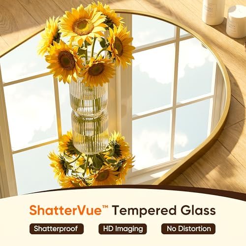Antok Arched Bathroom Mirror, Vanity Mirrors - Image 3