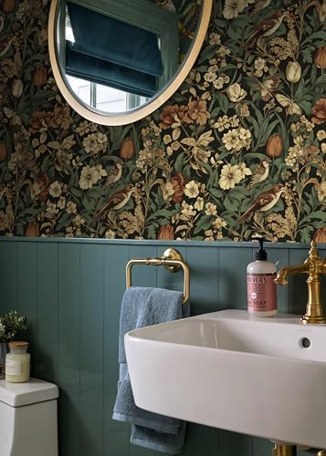 Erfoni Bird Floral Peel and Stick Wallpaper Vintage Contact Paper - Image 5