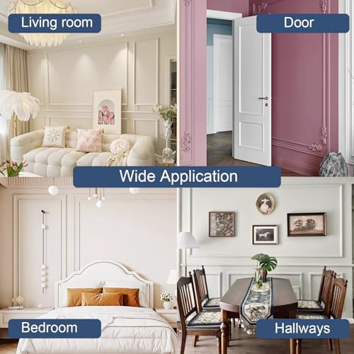 NeatiEase Peel and Stick Wall Molding Kit 6-Frame Premade, Ready-to-Assemble - Image 6