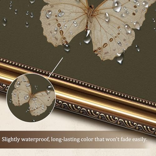 Uniro Vintage Gold Framed Wall Art, Classical Butterfly Oil Paintings, Dark - Image 7