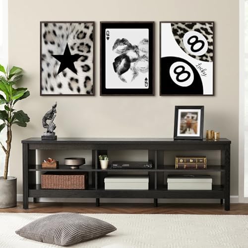 Black White Leopard Wall Art Trendy Aesthetic Canvas Wall Decor Cheetah Fashion - Image 4