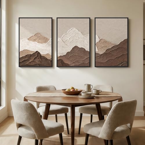 Framed Brown Abstract Mountain Wall Art - Image 4