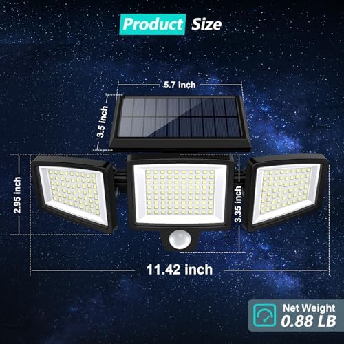 Tuffenough Solar Outdoor Lights 2500LM 210 LED Security Lights - Image 6