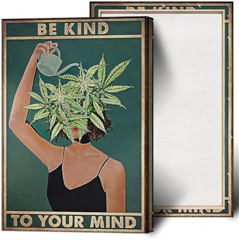 Vintage Mental Health Be Kind To Your Mind Posters Green Background Abstract by Unknown