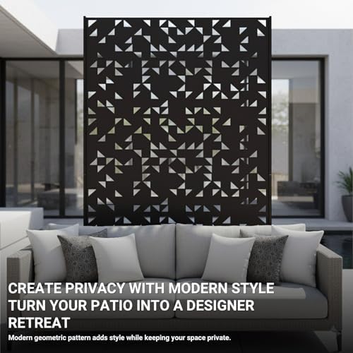 Metal Privacy Screen Outdoor 6FT – Laser-Cut Geometric Mosaic Decorative Steel - Image 2